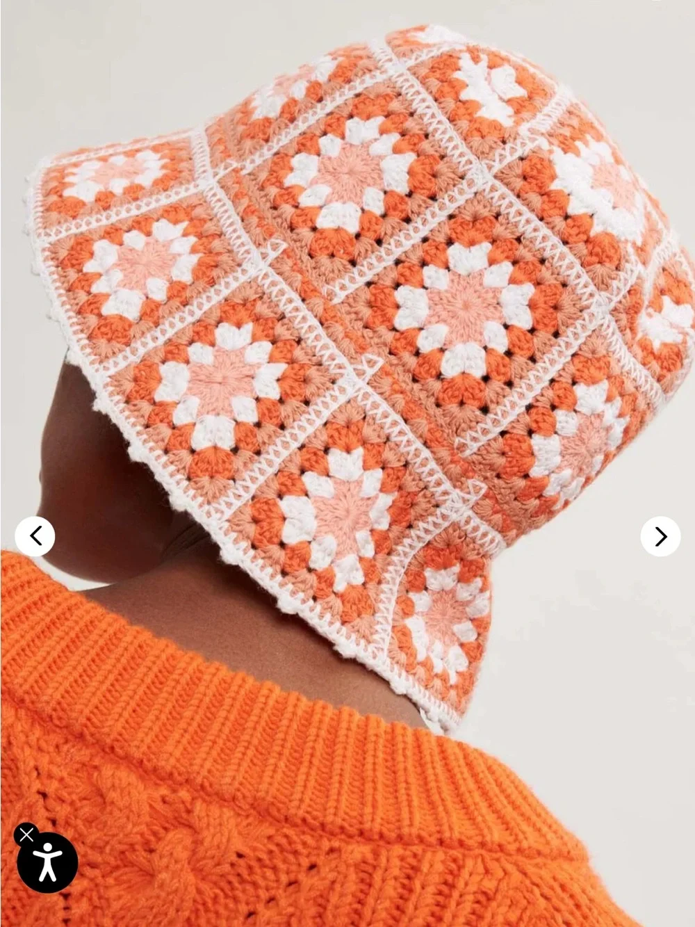 🔥Maje  Crochet Patchwork Afghan Handmade Bucket Hat Pristine! Price Firm!